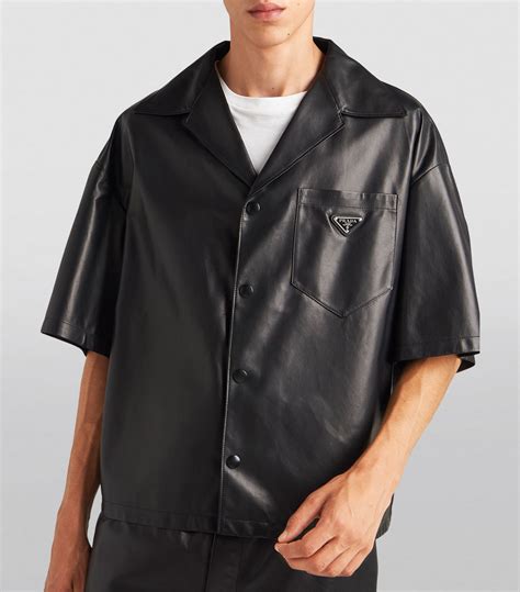 black prada bowling shirt|Prada bowling shirt logo.